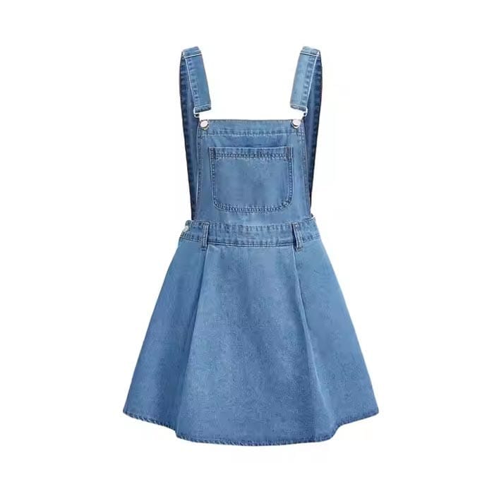 Flared Denim Pinafore Dress